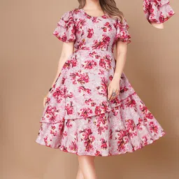 vm studio Women Fit and Flare Multicolor Knee Length Dress-picture-20