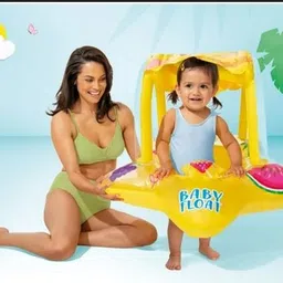 tiny tales Swimming Pool Inflatable Comfortable Shaded Canopy Starfish Lounger Baby Inflatable Swimming Safety Tube image 1