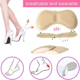 akhuratha 6 Pair Men and Women Shoe Insole Heel Cushion Sticker for Loose Shoes Adhesive PU Foam Heel Liner Sports, Regular Shoe Insole image 4