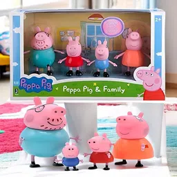 mahi zone Peppa Pig Family Set of 4, Peppa Pig, George, Daddy Pig, Mommy Pig Toys _M1162 image 1