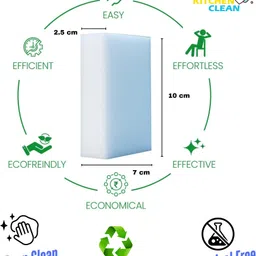 mibi Kitchen Clean Magic Eraser Cuboid Wall Stain Lime Scale Hard Water Stain Remover Scrub Sponge image 2