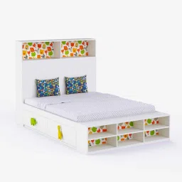 boingg! - a happy start Optimus Prime Kids Double Bed with Storage In White Colour image 3