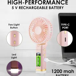 wryak USB Fan, Portable Fan Powerful hand fan to dry makeup, Rechargeable Mini USB Fan image 3