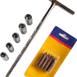T Handle with 5 Sockets (8, 9, 10, 11, 12mm) with 4 Impact Bit Socket Set Socket Set-image-6