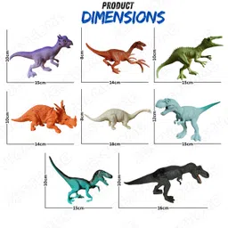 zesthome 8 Pcs Realistic Jurassic World Dinosaur Animal Toys | Perfect Kids Gift toys image 4