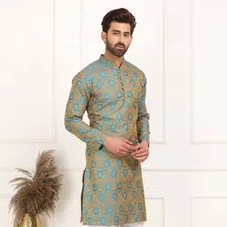 26 i Men Self Design Jacquard Straight Kurta image 3