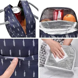 diximo Travel Lunch / Tiffin / Storage Bag for Office, College & School Polyester Blue) Waterproof Lunch Bag image 3