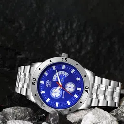 SWADESI STUFF Men Dial & Wrap Around Straps Analogue Watch AVEO BLACK BLUE SILVER image 1