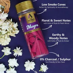 The Aroma Factory 3-Pcs Pink & Red Non Toxic Herbal Low Smoke Incense Cones image 2