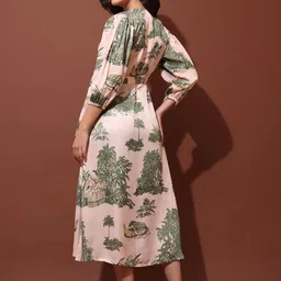 milost Printed Yellow Wrap Dress image 5