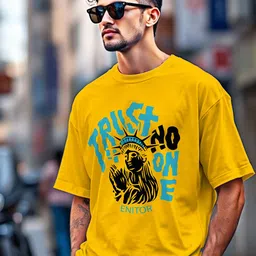 THE BEETEL HOUSE Printed Round Neck Oversized Cotton T-shirt image 4
