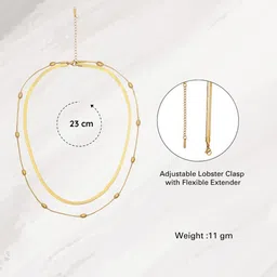 Maasha Stainless Steel Double Layered Minimal Necklace image 4