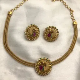 Anouk Gold-Plated Kundan-Studded & Beaded Jewellery Set-picture-21