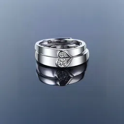 Iga collection Unisex Set Of 2 Stainless Steel Artificial Stones Studded Finger Rings-image-53