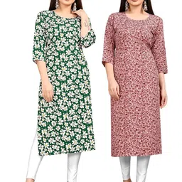 MANTRA DESIGNER Women Pack Of 2 Multicoloured Crepe Kurtas-picture-39
