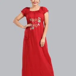 Lady Venom Women Typography Printed Maxi Nightdress-picture-30