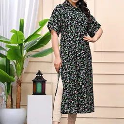 rf clothes Floral Print Kaftan Midi Dress image 3