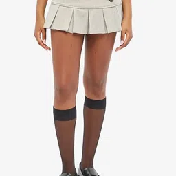 LULU & SKY Low Rise Pleated Flared Mini Skater Skirt-picture-36