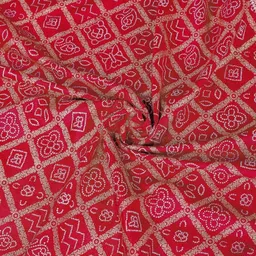 Mitera Women Bandhani Printed Sequinned Saree with Unstitched Blouse Piece image 3