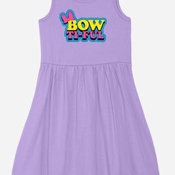 YK Disney Girl Typography Print Pure Cotton Fit & Flare Dress-picture-27
