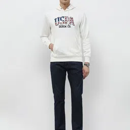 U.S. Polo Assn. Denim Co. Men Brand Logo Printed Hooded Sweatshirt image 4