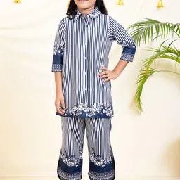 Bugandbees Girls Striped Shirt With Trouser Clothing Set-image-46
