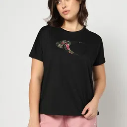 Performax Women Floral Printed Crew Neck Boxy T-shirt-image-95