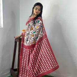 HERE&NOW Ethnic Motifs Pure Cotton Bagru Saree image 2