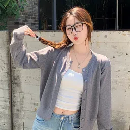 StyleCast Women Solid Round Neck Cardigan-picture-19