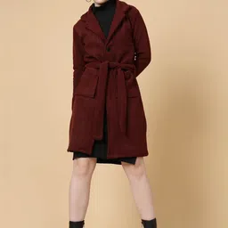 Rigo Plus Size Notched Lapel Collar Single-Breasted Knee-Length Overcoat image 2