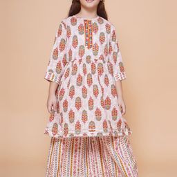 Kidotsav Girls Floral Printed Regular Kurta with Sharara-picture-15