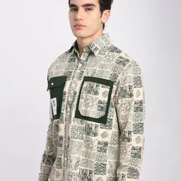 Beyoung Abstract Printed Long Sleeves Cotton Overshirt image 2