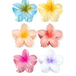 Elecsera Pack of 3 Floral Shaped Claw Clip image 2