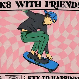 R&B Boys Graphic Printed Round Neck Cotton T-shirt image 4