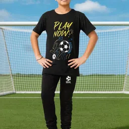 Ninos Dreams Boys Printed Round Neck Pure Cotton T-shirt With Joggers-image-61