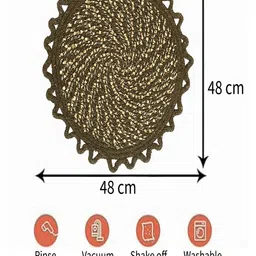 vstucart Brown Spiral Reversible Round Doormat image 3