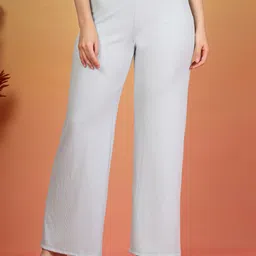 aayu Women Solid Relaxed Regular Fit High-Rise Flat-Front Trousers-image-94