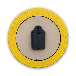 OLIVE TREE Yellow & White Wooden Round Analogue Wall Clock image 4