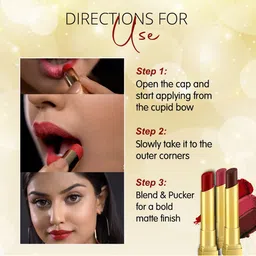 Coloressence Gold Long Lasting Pure Matte Lipstick - 3.3 gm - Fuchsia Flare - VML - 15 image 4