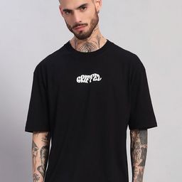GRIFFEL Men Typography Printed Drop-Shoulder Sleeves T-shirt-picture-42