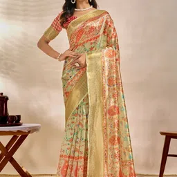 LALITATEX Paisley Silk Blend Handloom Mysore Silk Saree-picture-39