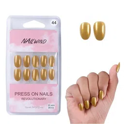 NAILWIND Set Of 24 Press On Nails - Golden - V-44 image 5