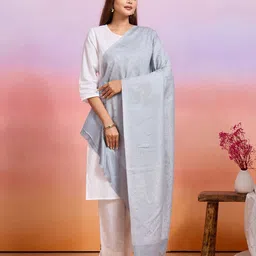 WEAVERS VILLA Women Ethnic Motifs Woven Design Fringed Border Stole image 5