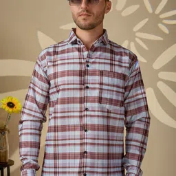 REFINEDLOOK Men Classic Fit Tartan Checked Spread Collar Casual Shirt-picture-38