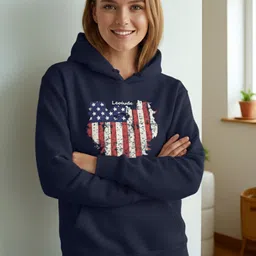 Leotude Women Printed Hooded Sweatshirt image 3
