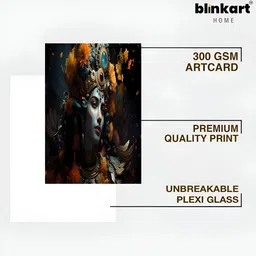 blinkart Black & Blue Lord Krishna Printed Wall Art-image-14