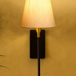 Devansh Off White & Cream-Coloured Metal Contemporary Frustum Shaped Wall Lamp image 4
