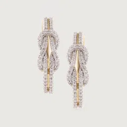 Mia by Tanishq 14KT Gold Natural Diamond Hoop Earrings - 4.95 gm image 4