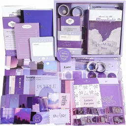 sarang 346pcs Journal Supplies Kit Vintage Scrapbook Stickers Pack for Creative Decor Theme, Scrapbook Kit image 1
