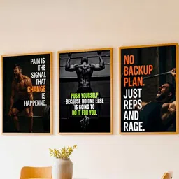 Kotart Black 3 Pieces Motivational Printed Wooden Wall Arts-image-99